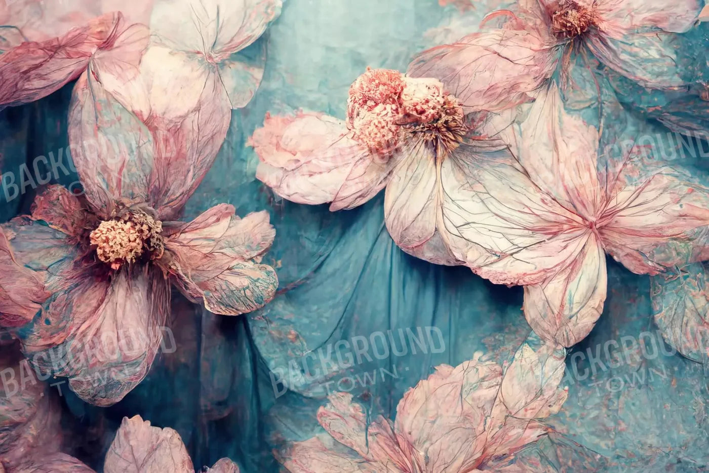 Blush Flowers 8X5 Ultracloth ( 96 X 60 Inch ) Backdrop