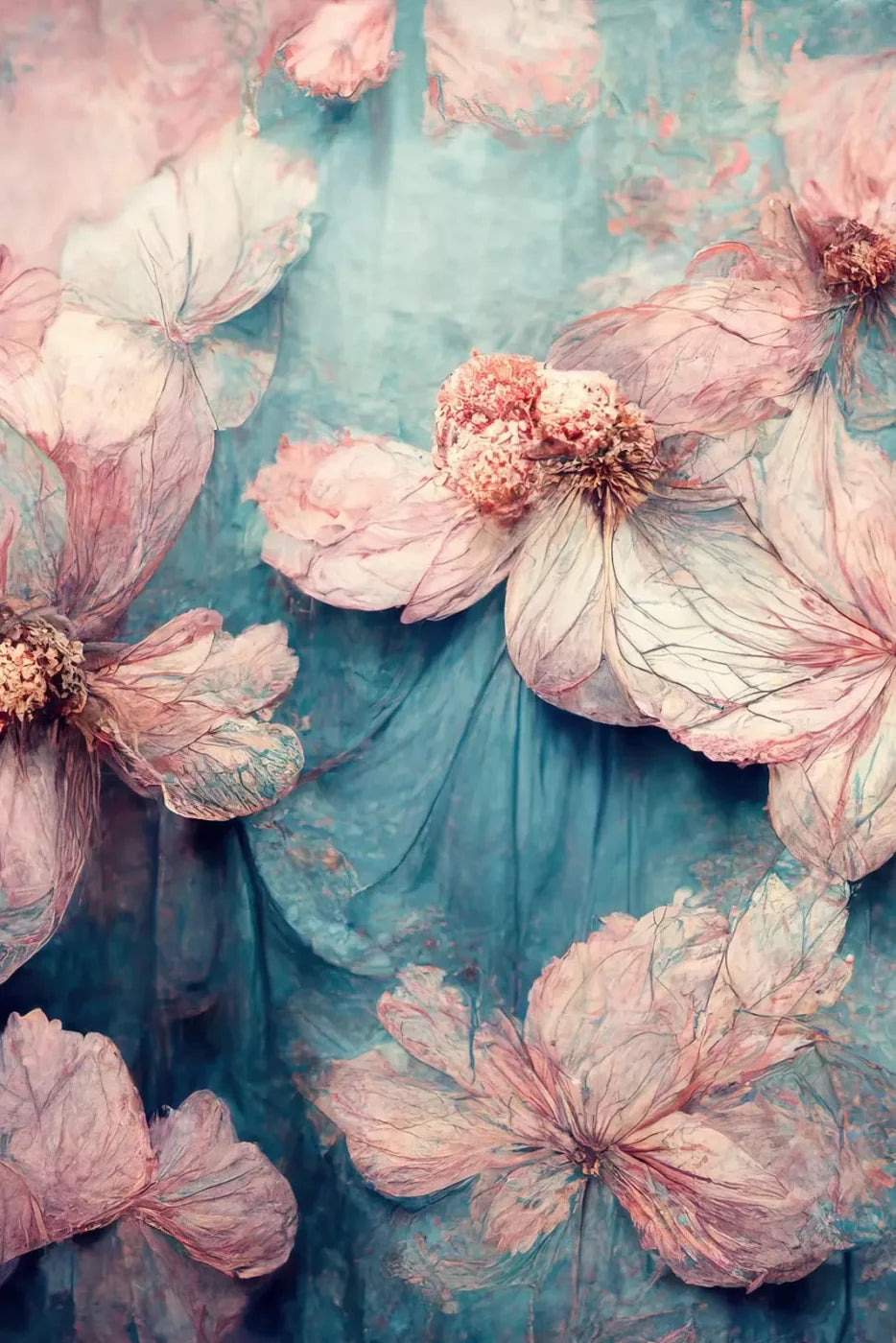Blush Flowers 5X76 For Lvl Up Backdrop System ( 60 X 90 Inch )