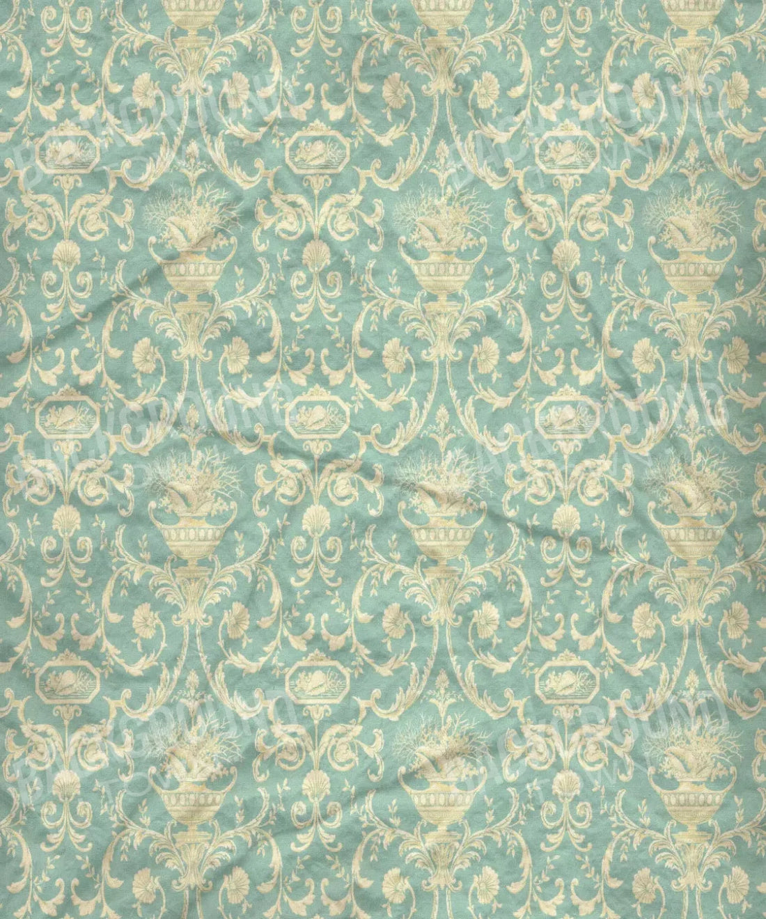 Green Damask Backdrop for Photography