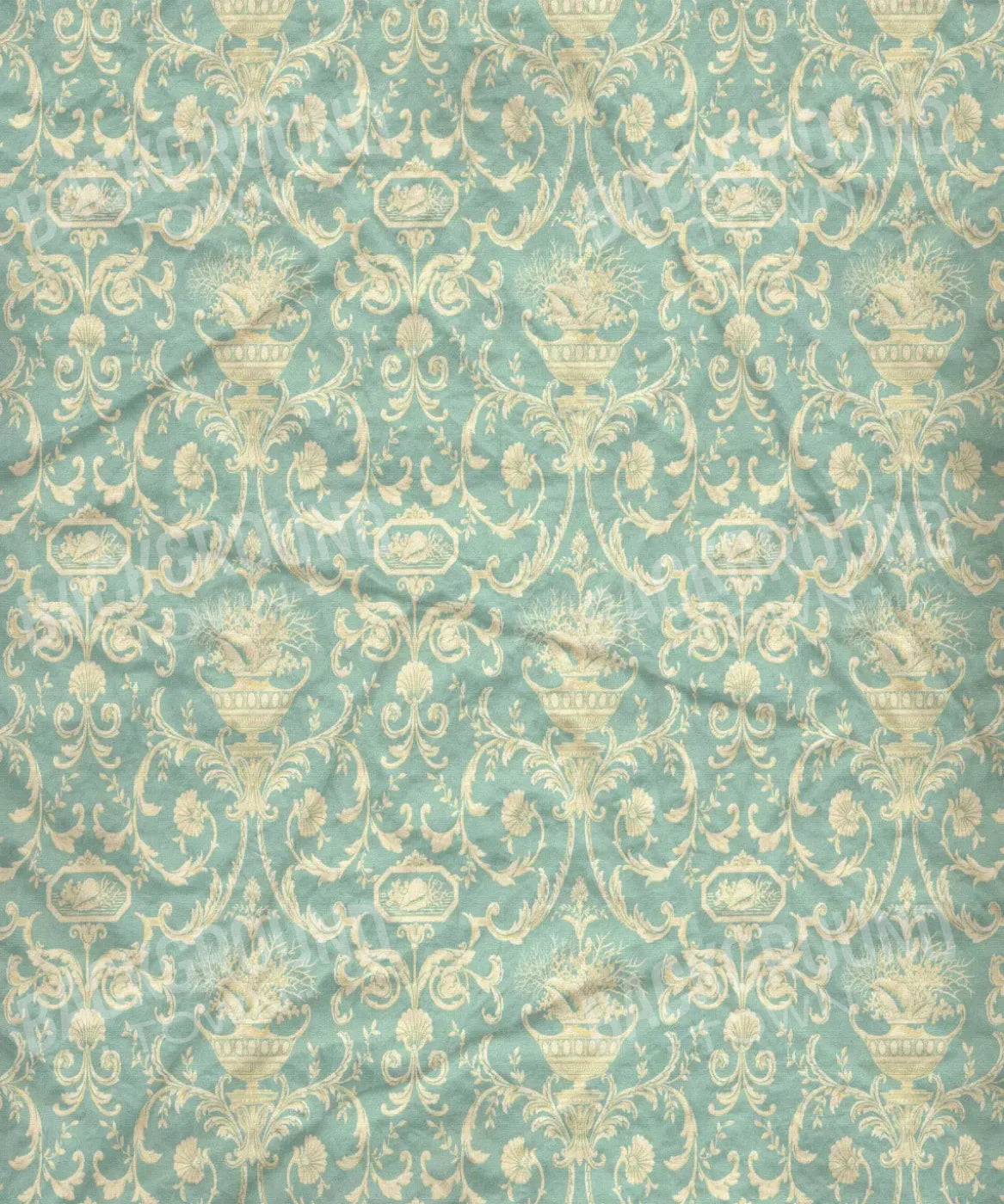 Green Damask Backdrop for Photography