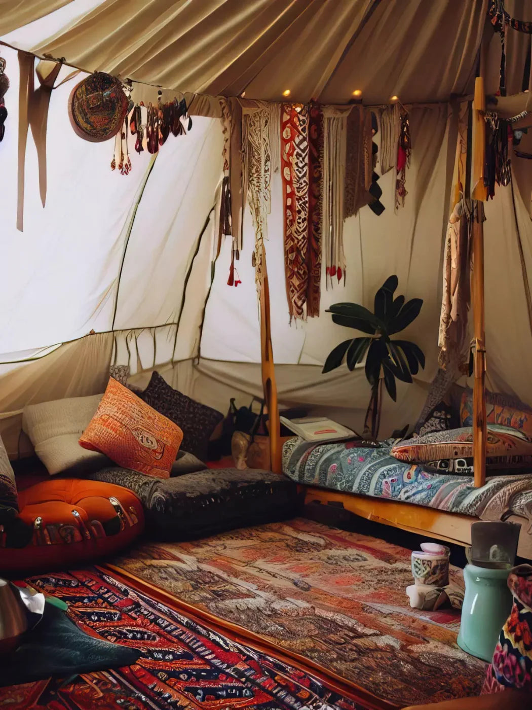 Boho Hut 8X10 Fleece ( 96 X 120 Inch ) Backdrop