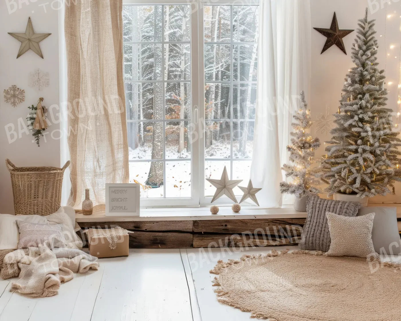 BohoChristmas 10’x8’ Fleece (120 x 96 inch) Backdrop