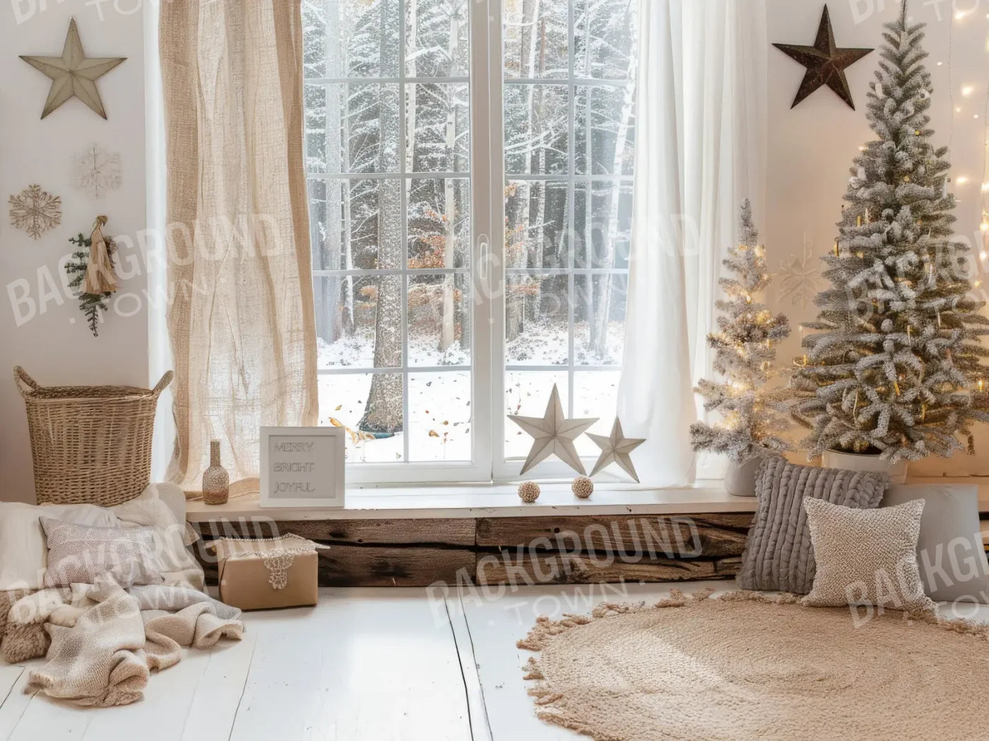 BohoChristmas 6’8x5’ Fleece (80 x 60 inch) Backdrop