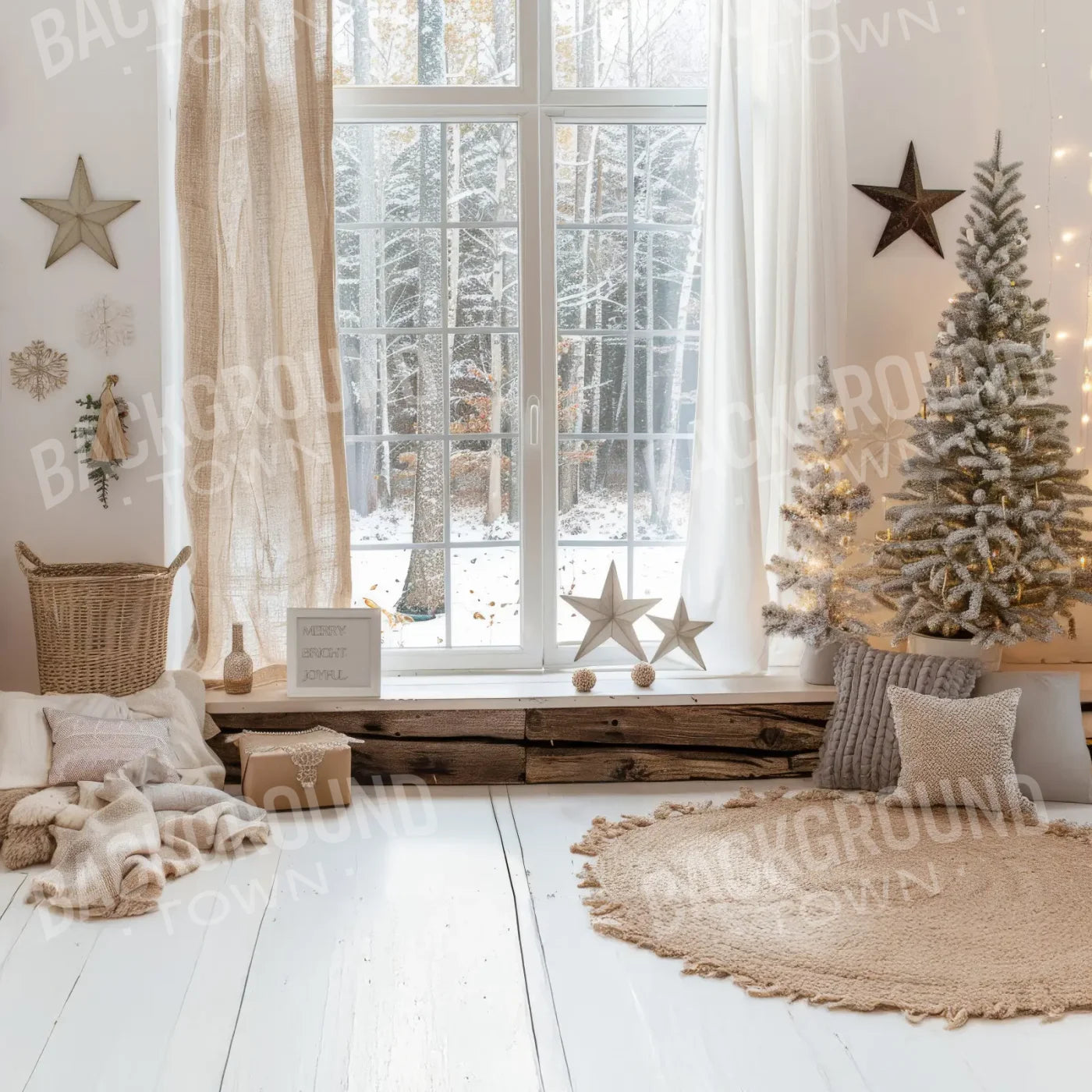 BohoChristmas 8’x8’ Fleece (96 x 96 inch) Backdrop