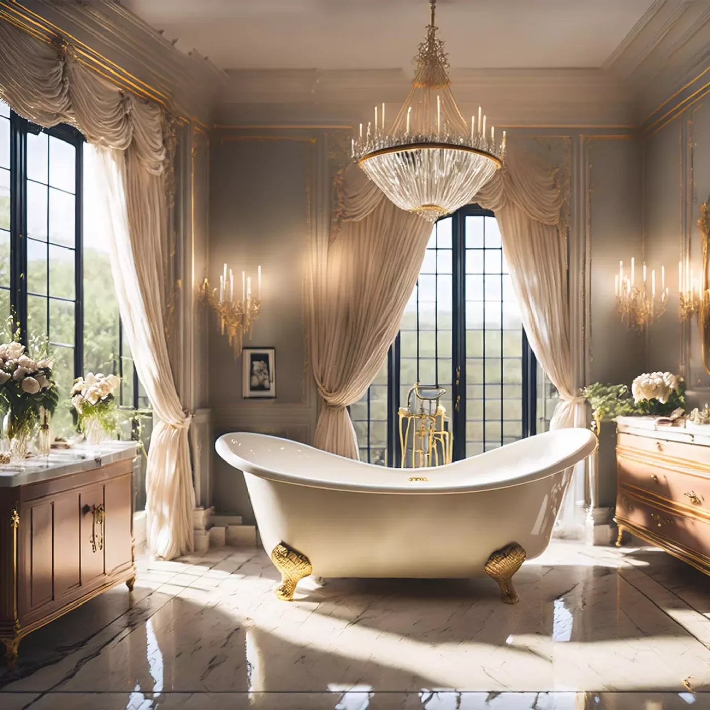Boudoir Bath Iii 10’X10’ Ultracloth (120 X Inch) Backdrop