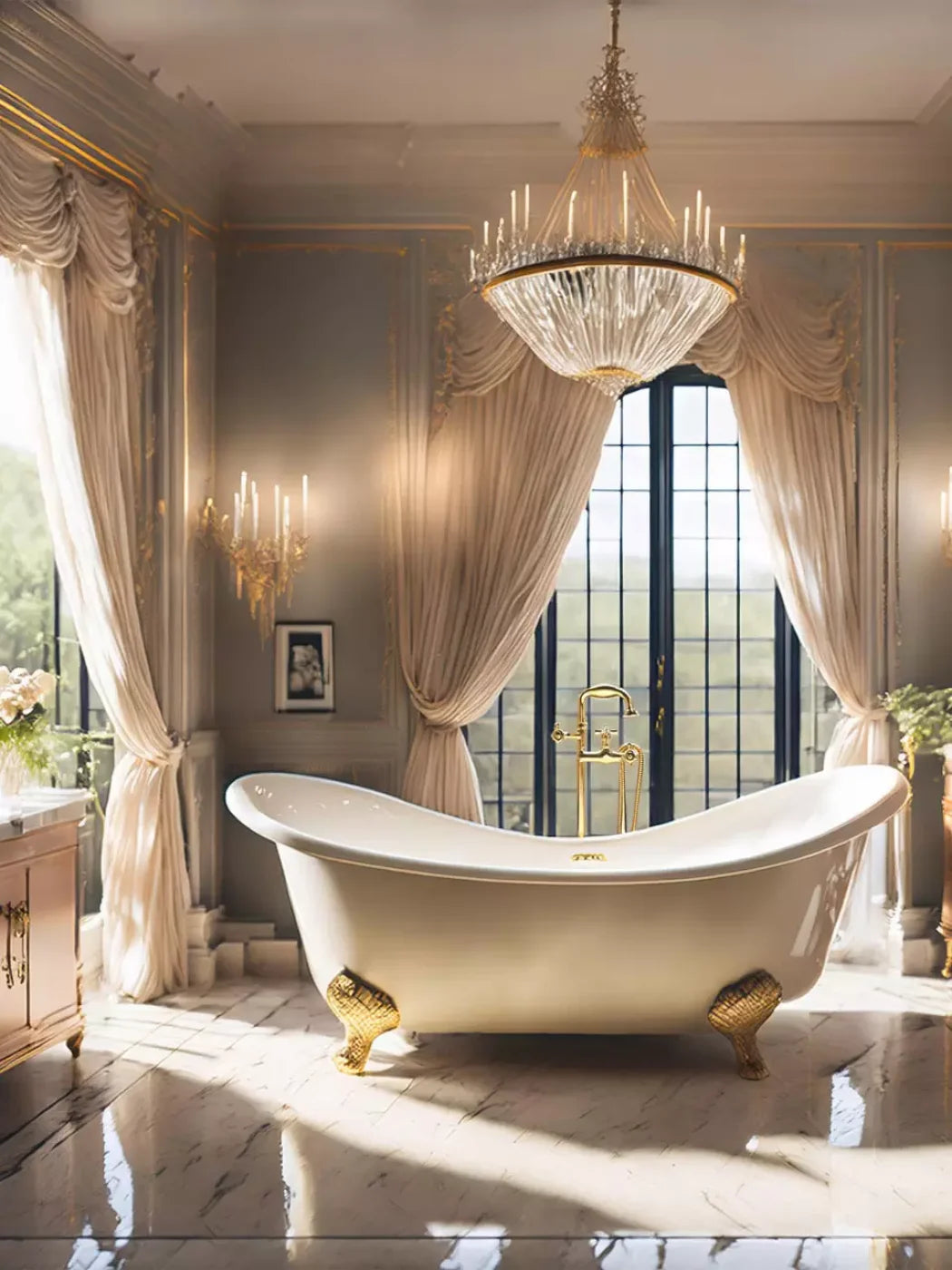 Boudoir Bath Iii 6’X8’ Fleece (72 X 96 Inch) Backdrop