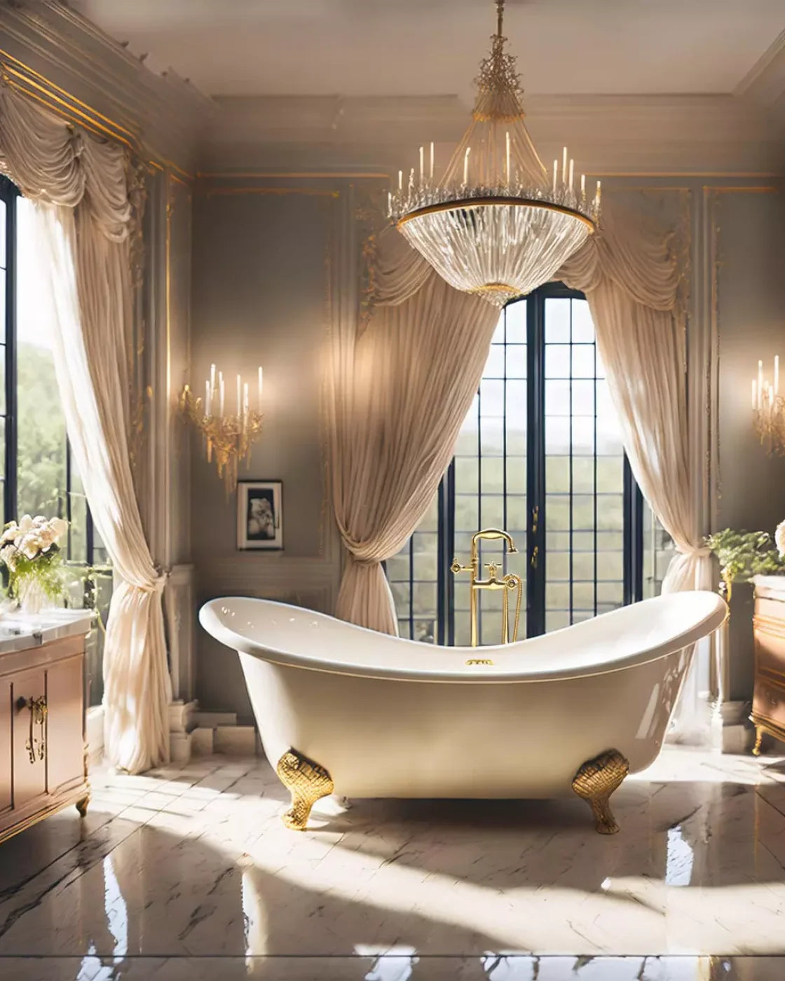 Boudoir Bath Iii 8’X10’ Fleece (96 X 120 Inch) Backdrop