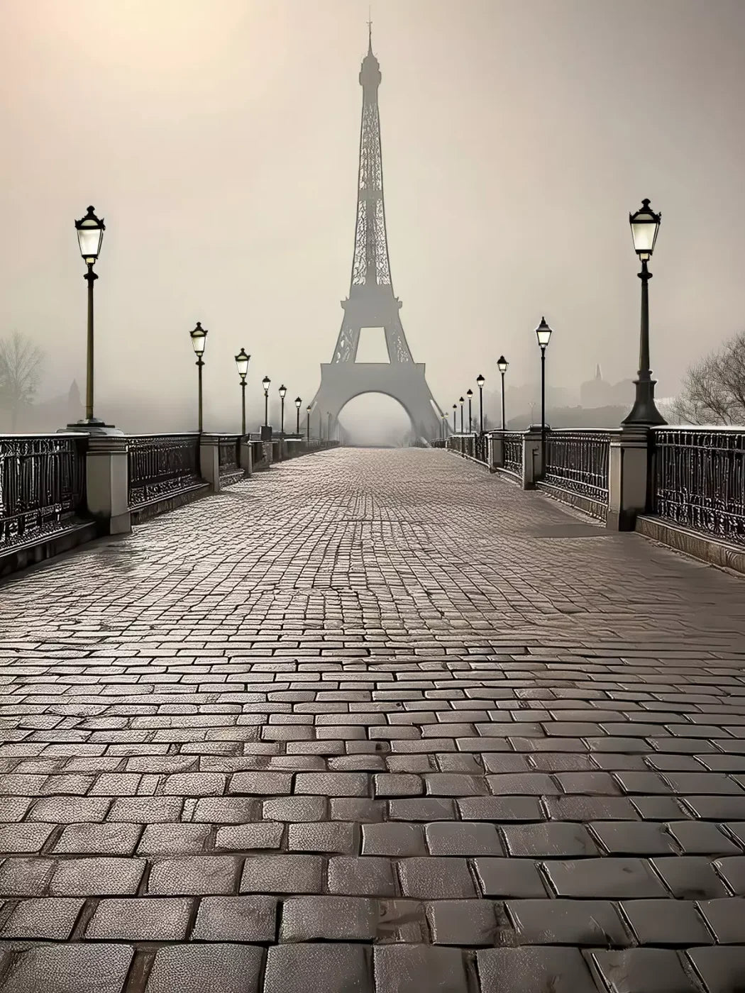 Bridge to Paris 6’x8’ Fleece (72 x 96 inch) Backdrop