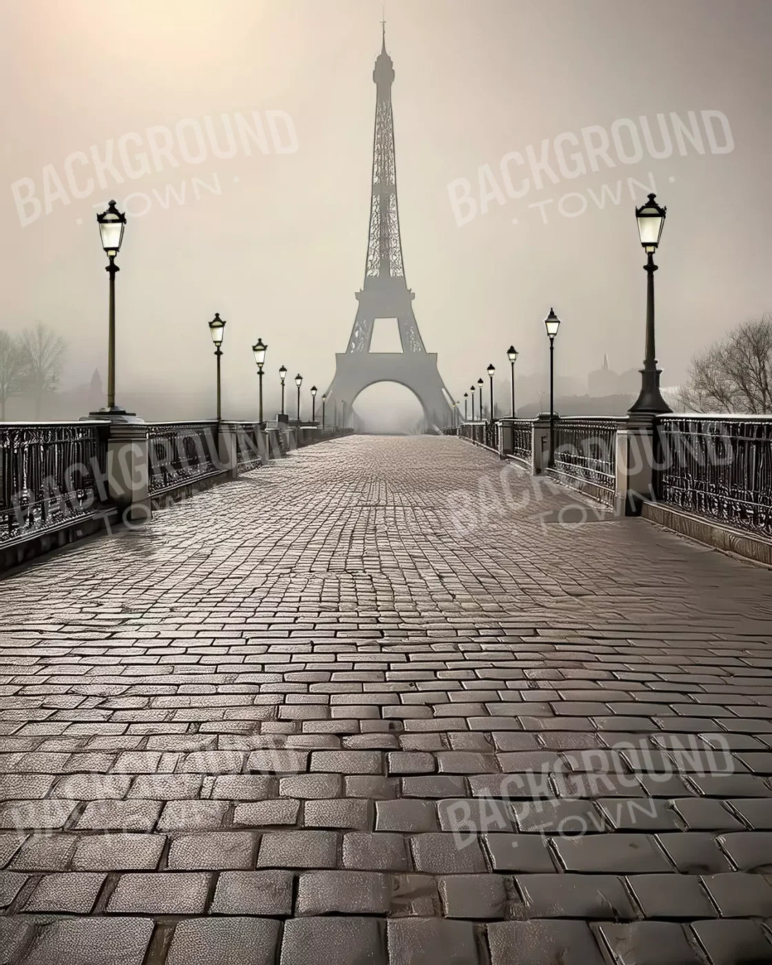 Bridge to Paris 8’x10’ Fleece (96 x 120 inch) Backdrop