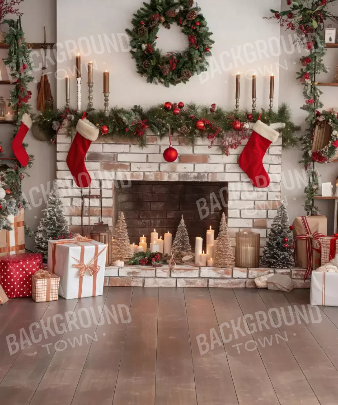 Bright Christmas Living 10’X12’ Ultracloth (120 X 144 Inch) Backdrop