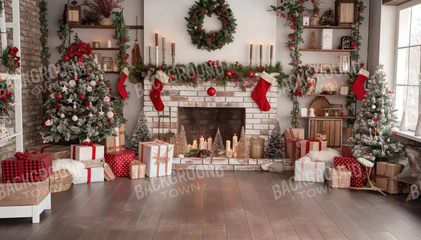 Bright Christmas Living 14’X8’ Ultracloth (168 X 96 Inch) Backdrop