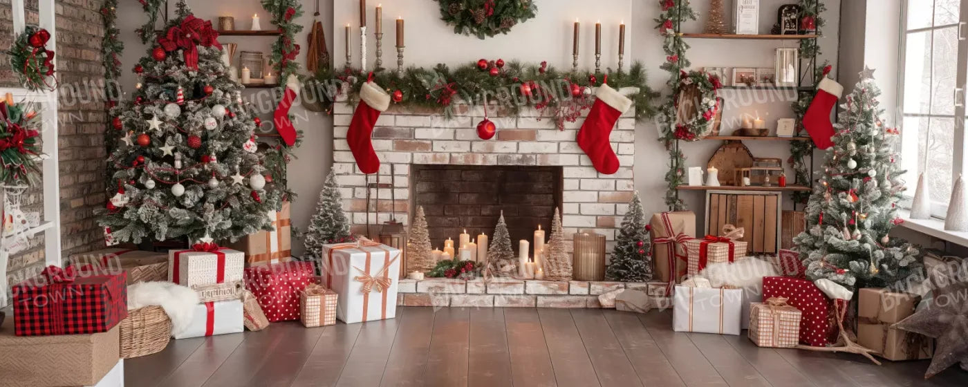 Bright Christmas Living 20’X8’ Ultracloth (240 X 96 Inch) Backdrop