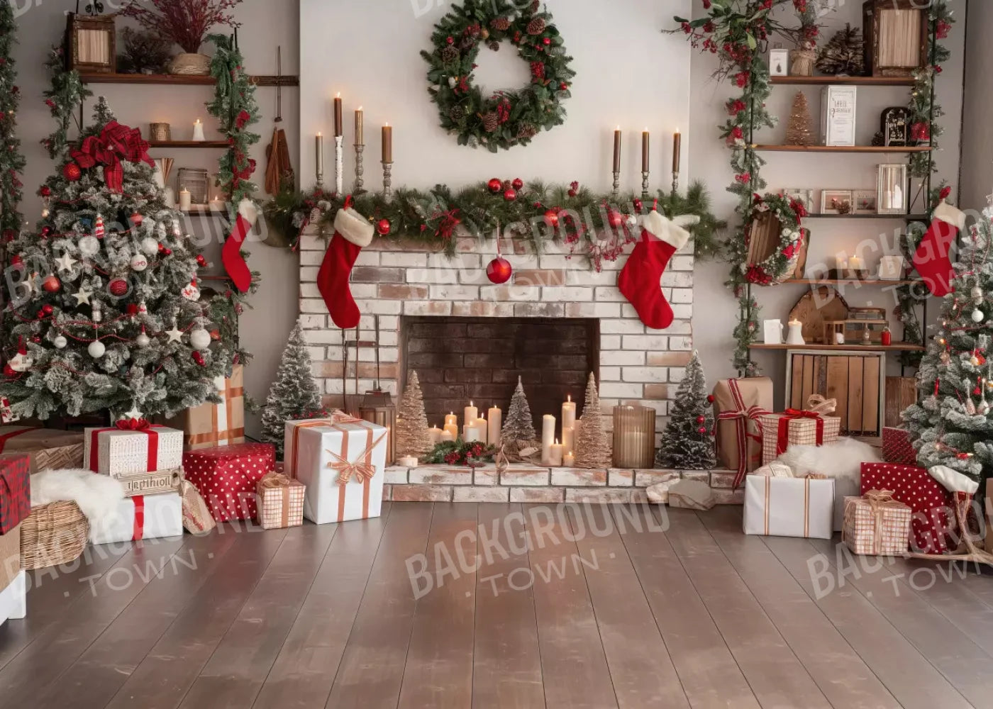 Bright Christmas Living 7’X5’ Ultracloth (84 X 60 Inch) Backdrop