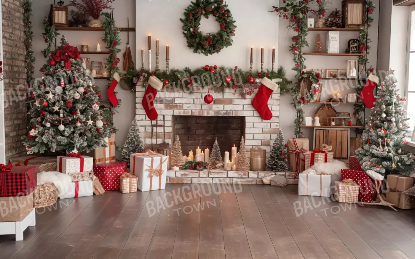Bright Christmas Living 8’X5’ Ultracloth (96 X 60 Inch) Backdrop