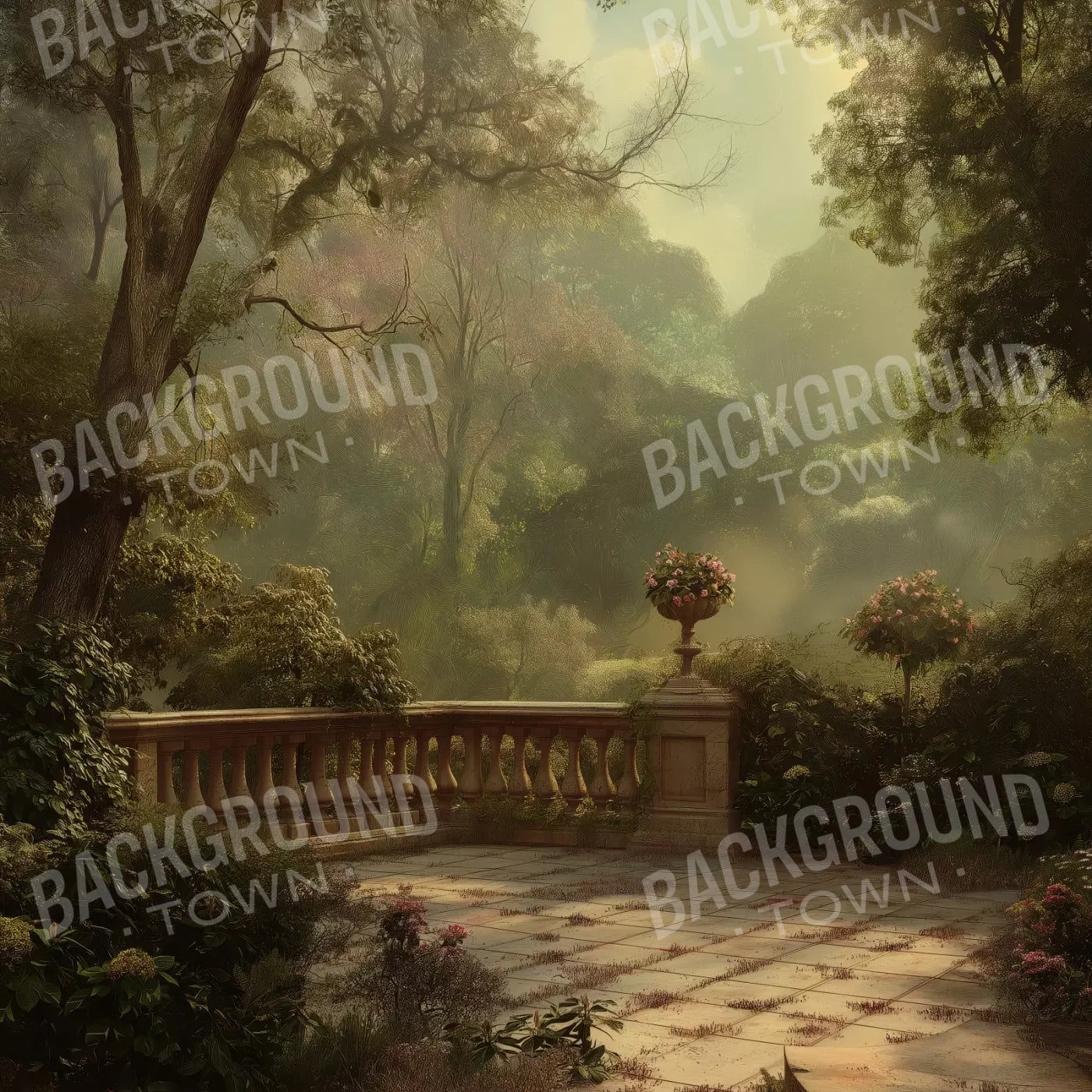 Bright Victorian Courtyard 10’X10’ Ultracloth (120 X Inch) Backdrop