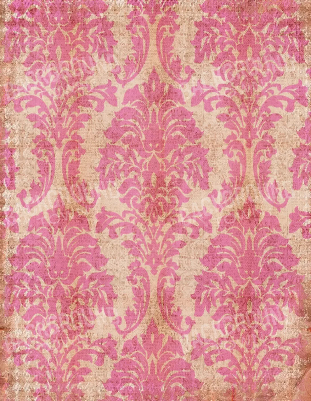 Bubblegum Damask 6X8 Fleece ( 72 X 96 Inch ) Backdrop