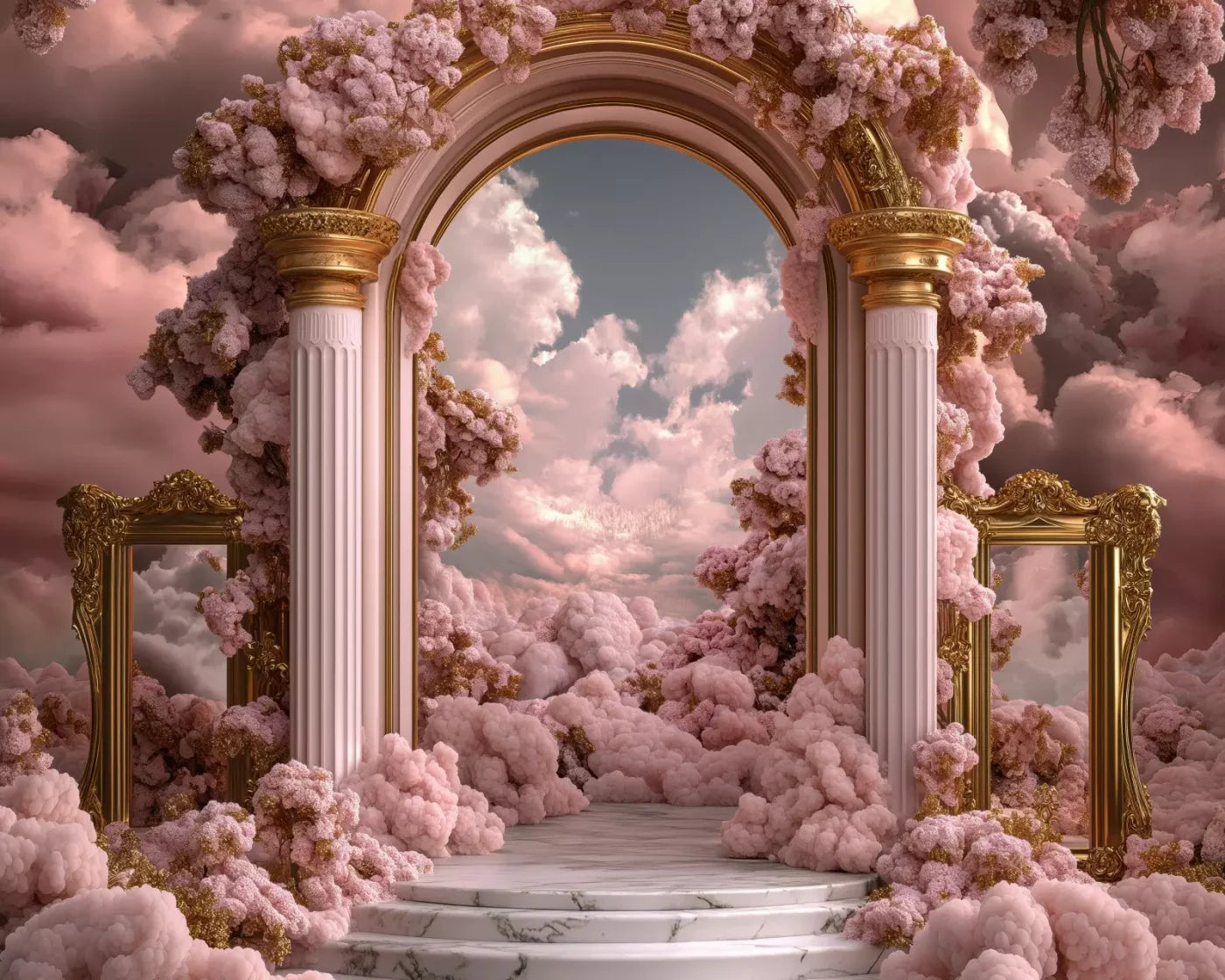 Bubblegum Palace Arch 10’X8’ Fleece (120 X 96 Inch) Backdrop