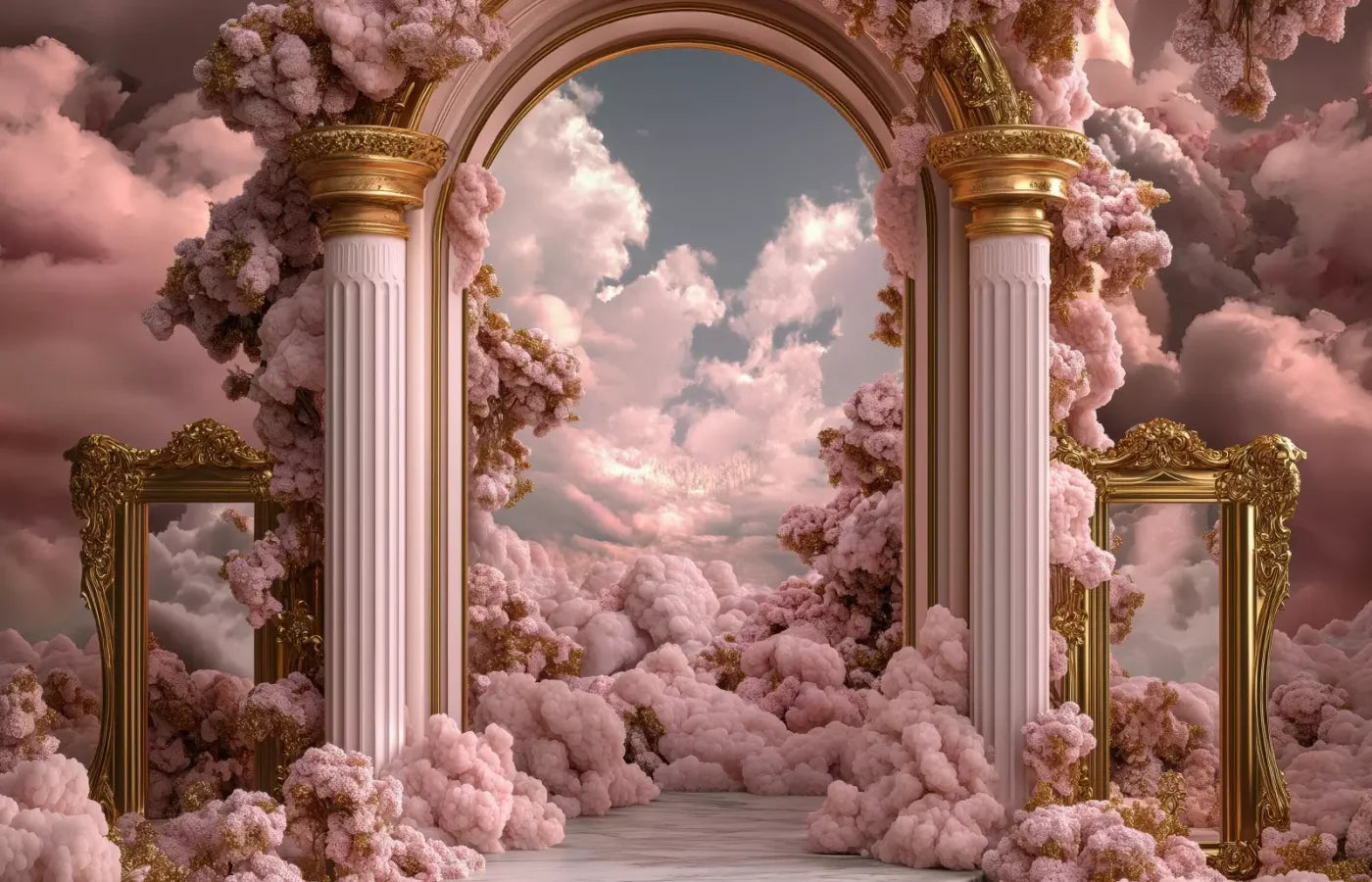 Bubblegum Palace Arch 14’X9’ Ultracloth (168 X 108 Inch) Backdrop