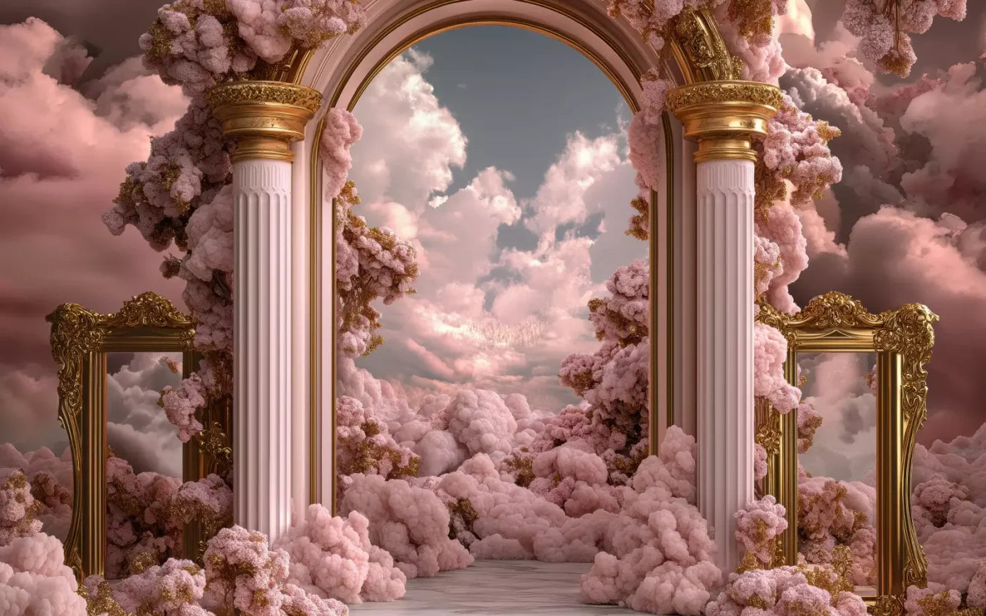 Bubblegum Palace Arch 16’X10’ Ultracloth (192 X 120 Inch) Backdrop