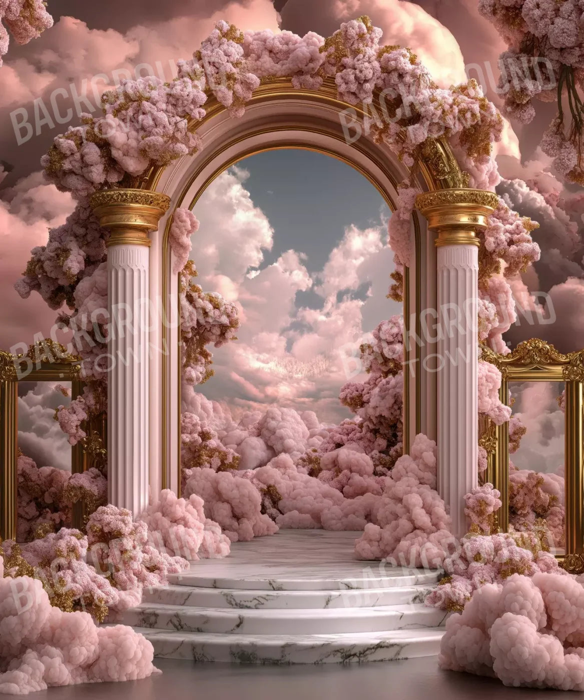 Pink White Gold Backdrop for Photography