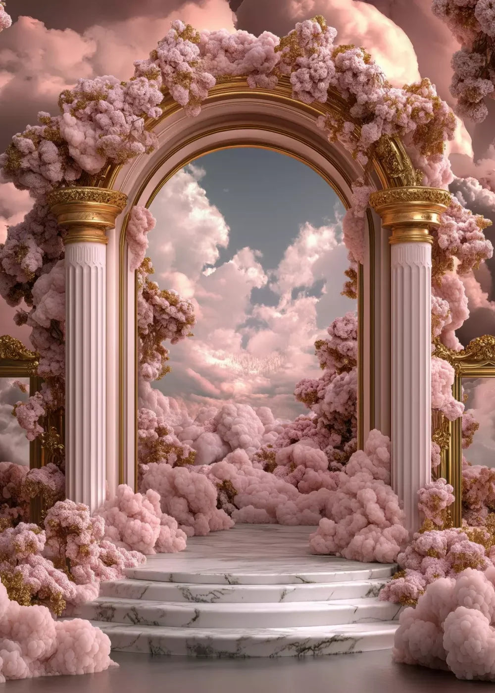 Bubblegum Palace Arch 5’X7’ Ultracloth (60 X 84 Inch) Backdrop
