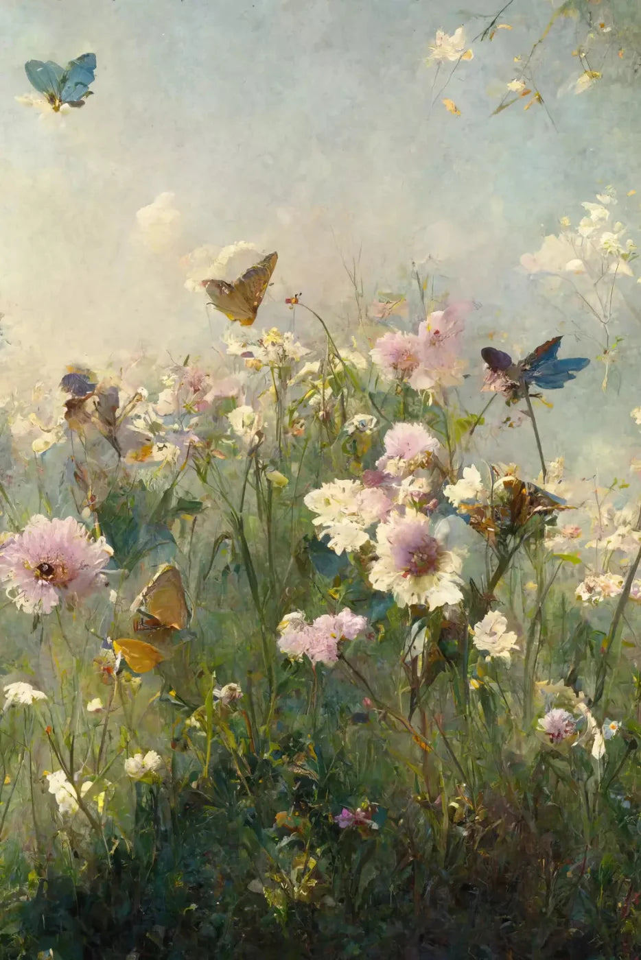 Butterfly Field 5X8 Ultracloth ( 60 X 96 Inch ) Backdrop