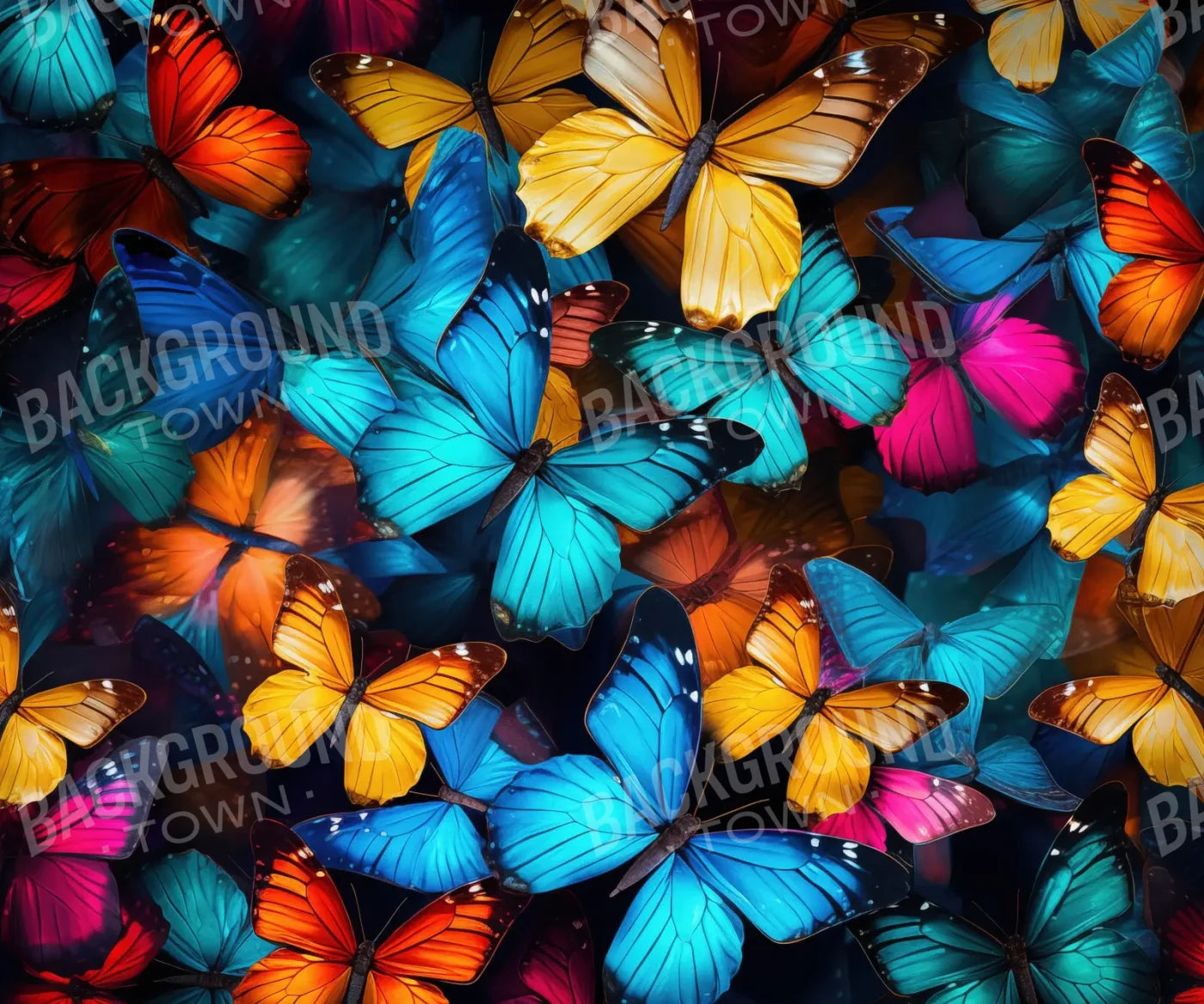 Yellow Blue Green Orange Backdrop for Photography