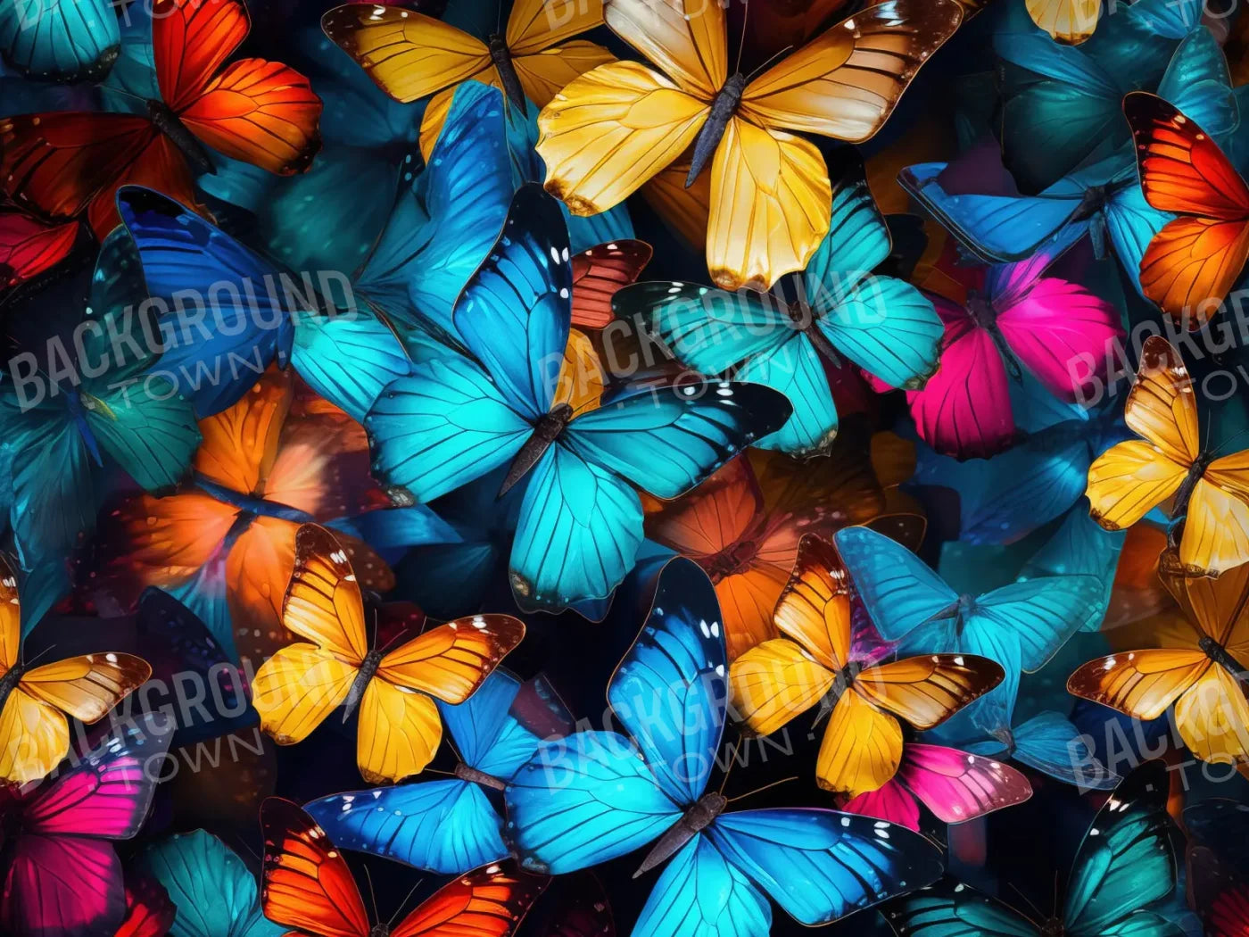 Buttedrfly Mosaic 8’x6’ Fleece (96 x 72 inch) Backdrop