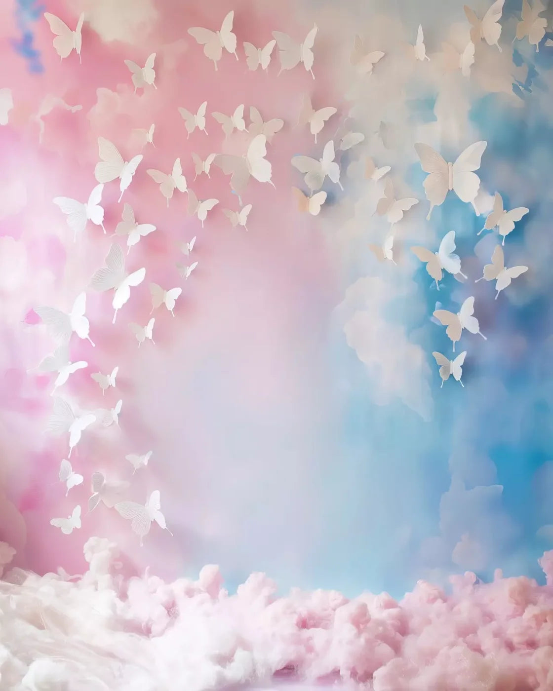 Butterfly Wall 8’X10’ Fleece (96 X 120 Inch) Backdrop