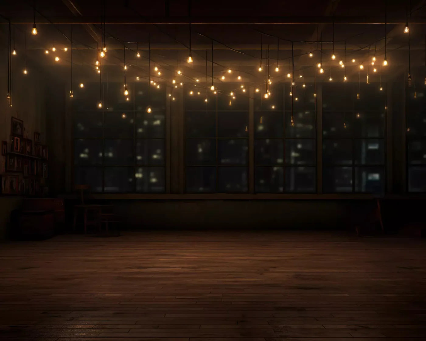 Cafe Lights Horizontal I 10’X8’ Fleece (120 X 96 Inch) Backdrop