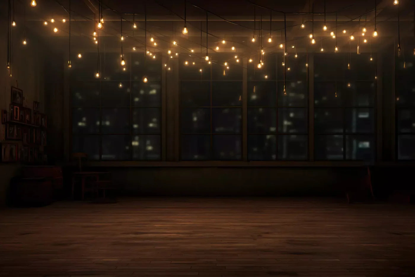 Cafe Lights Horizontal I 12’X8’ Ultracloth (144 X 96 Inch) Backdrop