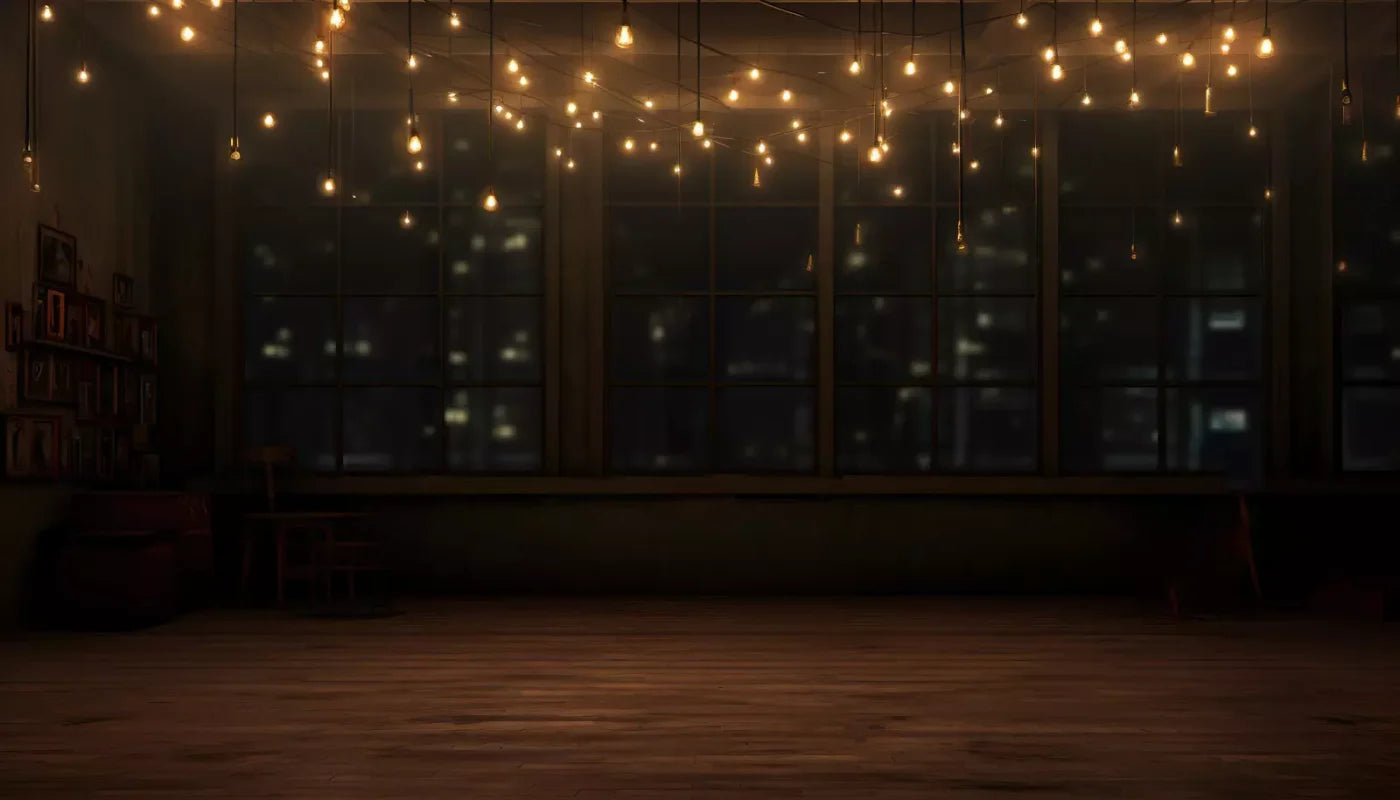 Cafe Lights Horizontal I 14’X8’ Ultracloth (168 X 96 Inch) Backdrop
