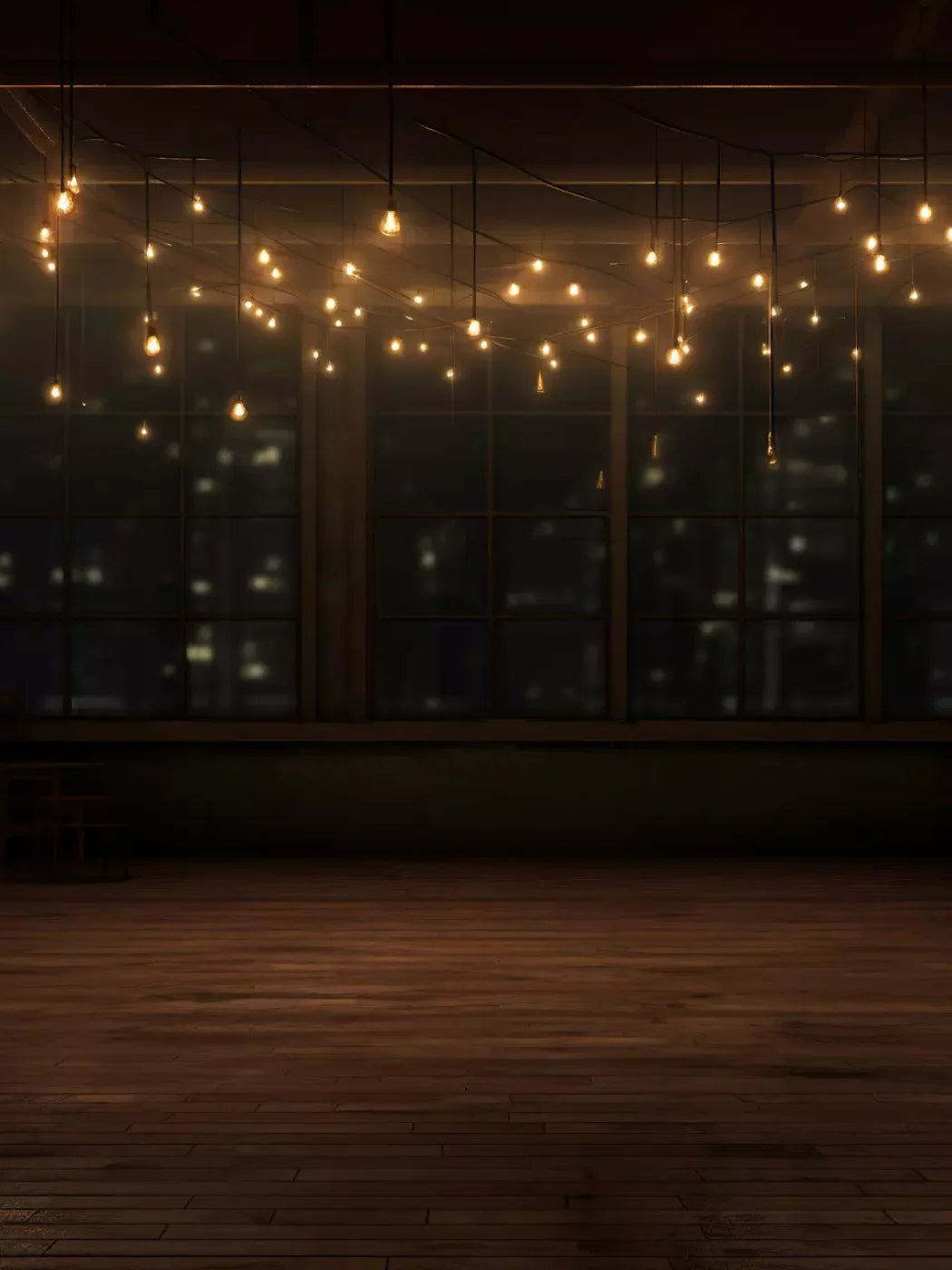 Cafe Lights Horizontal I 5’X6’8 Fleece (60 X 80 Inch) Backdrop