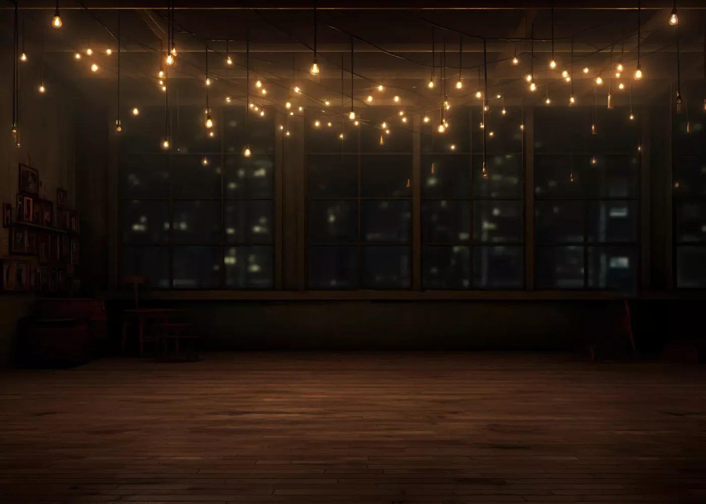 Cafe Lights Horizontal I 7’X5’ Ultracloth (84 X 60 Inch) Backdrop