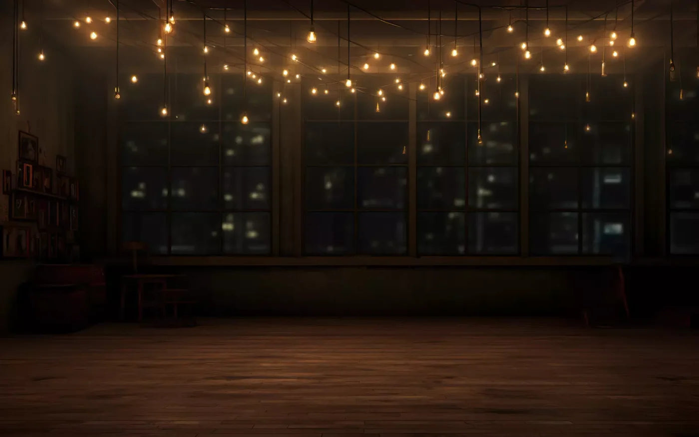 Cafe Lights Horizontal I 8’X5’ Ultracloth (96 X 60 Inch) Backdrop