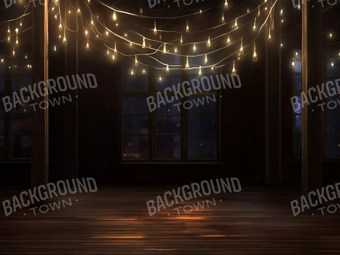 Cafe Lights Vertical I 6’8X5’ Fleece (80 X 60 Inch) Backdrop