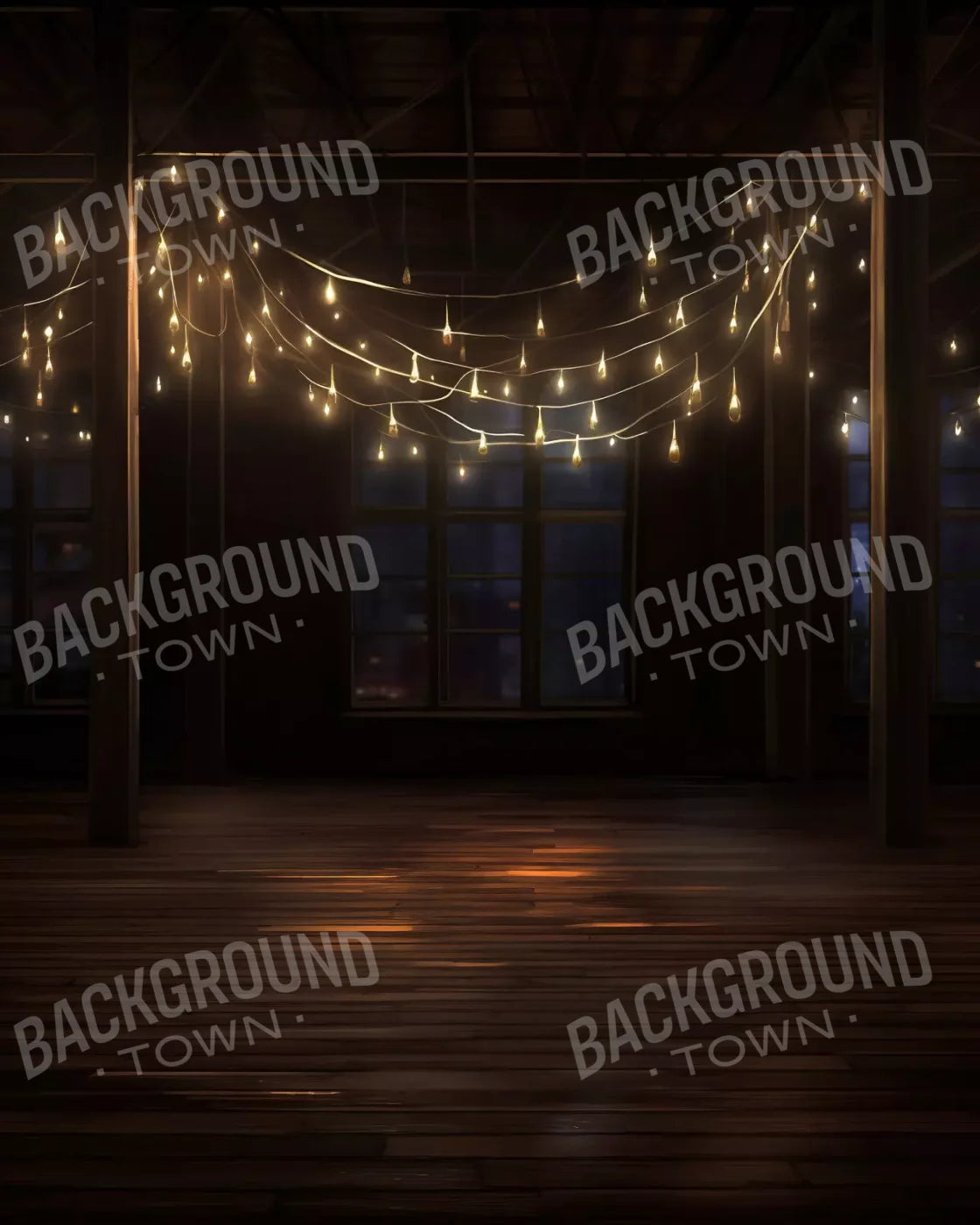 Cafe Lights Vertical I 8’X10’ Fleece (96 X 120 Inch) Backdrop