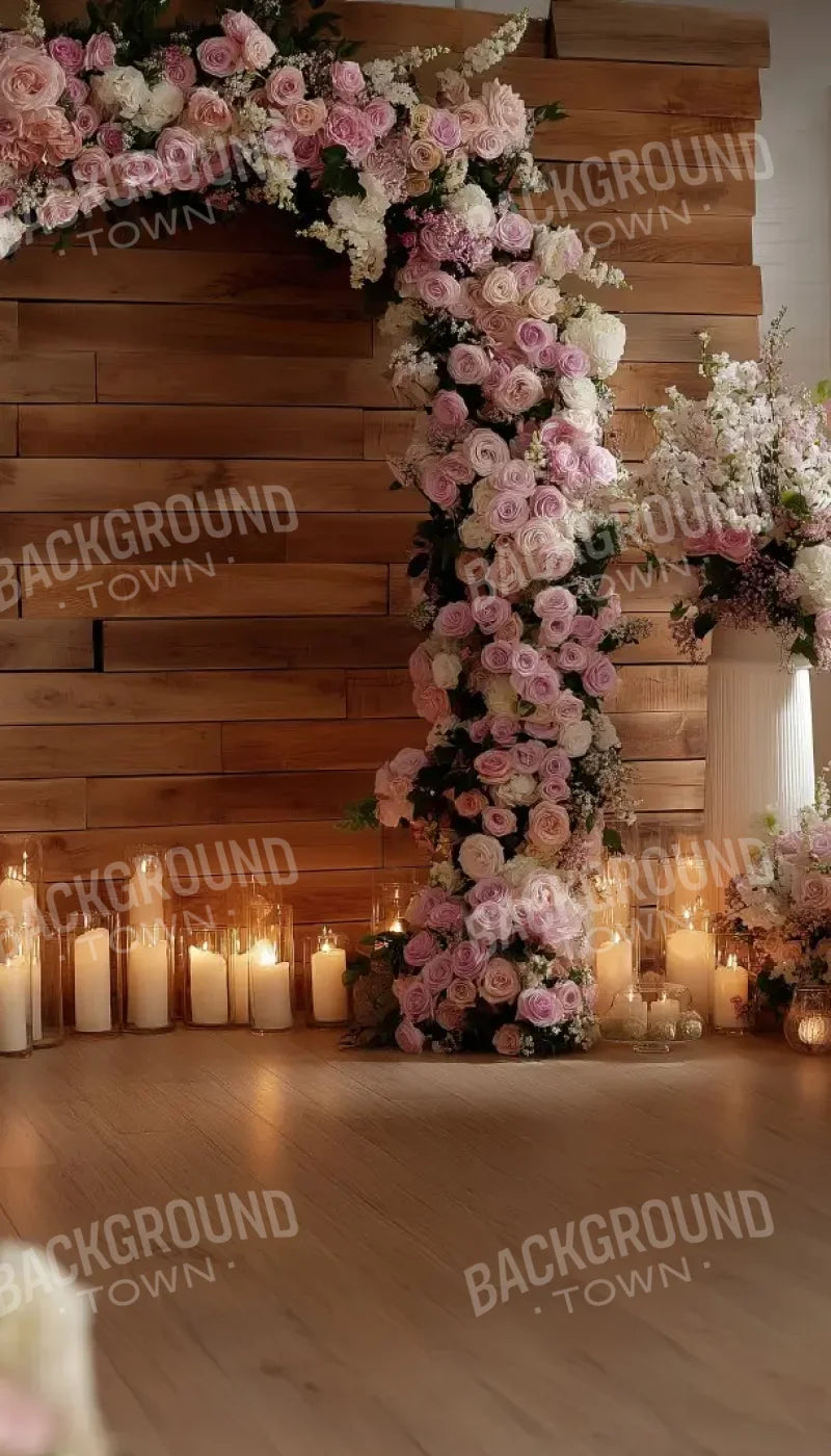 Candlelit Pink Floral Archway 8’x14’ UltraCloth (96 x 168 inch) Backdrop