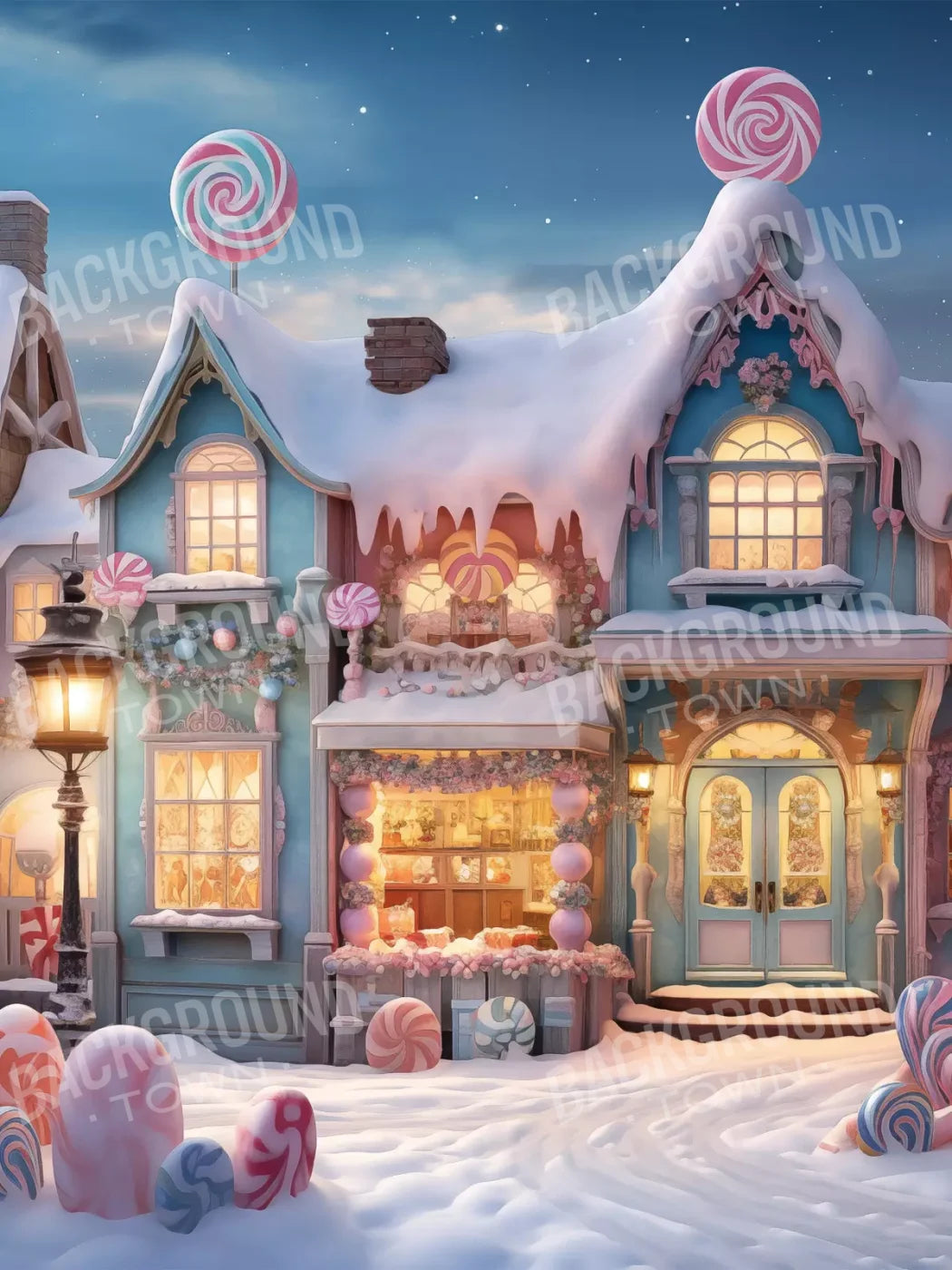 Candy Town 2.2 6X8 Fleece ( 72 X 96 Inch ) Backdrop