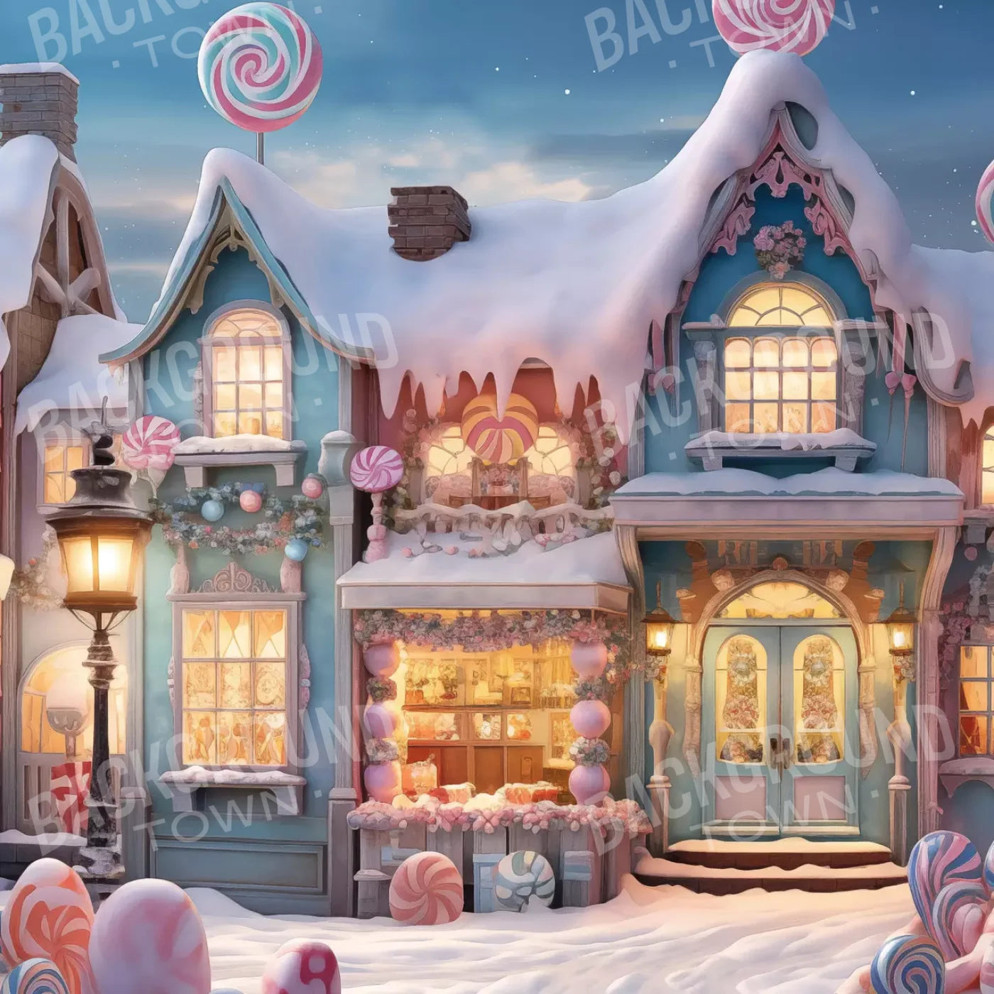 Candy Town 2.2 8X8 Fleece ( 96 X Inch ) Backdrop