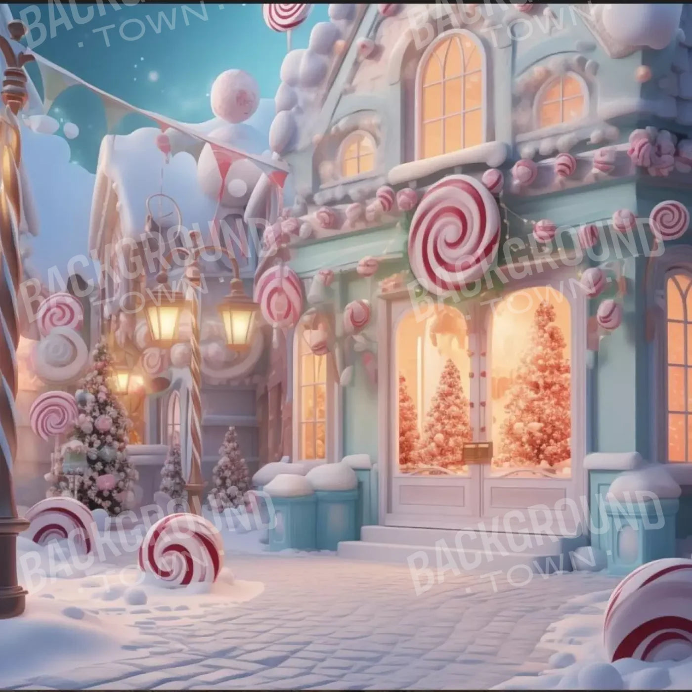 Candy Town Iv 8’X8’ Fleece (96 X Inch) Backdrop