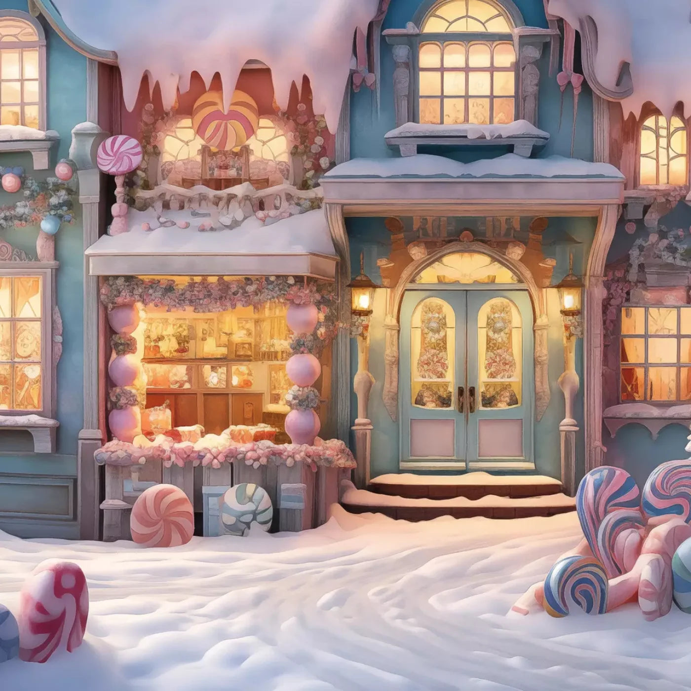 Candy Town 2 10X10 Ultracloth ( 120 X Inch ) Backdrop