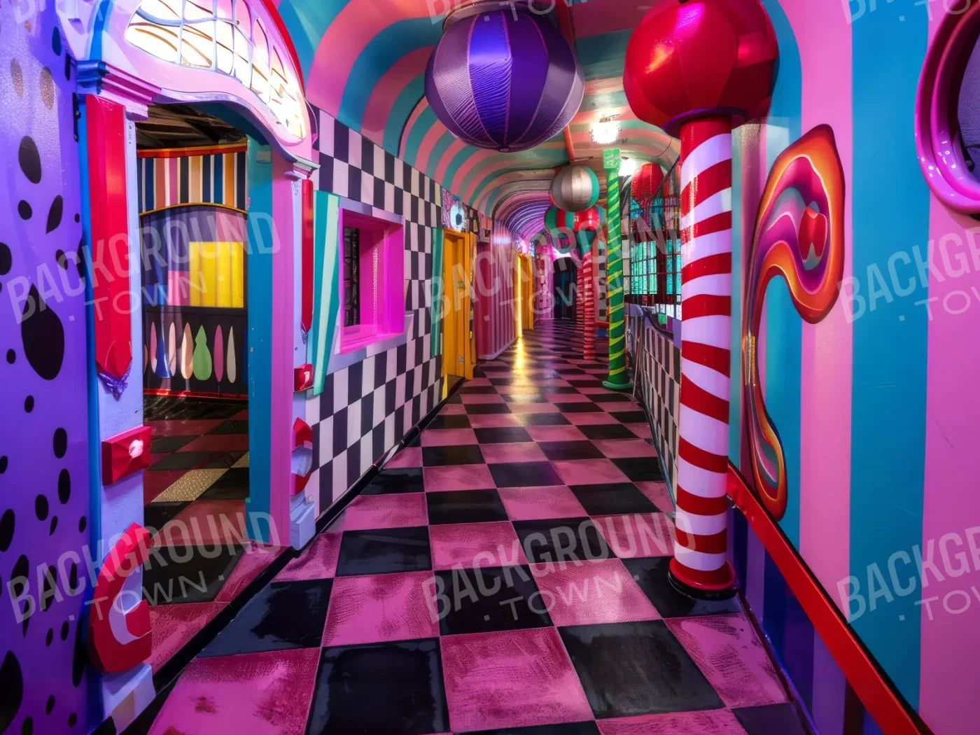 Carnival Funhouse I 8’x6’ Fleece (96 x 72 inch) Backdrop