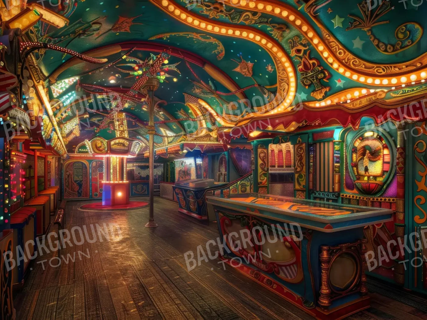 Carnival Funhouse III 8’x6’ Fleece (96 x 72 inch) Backdrop