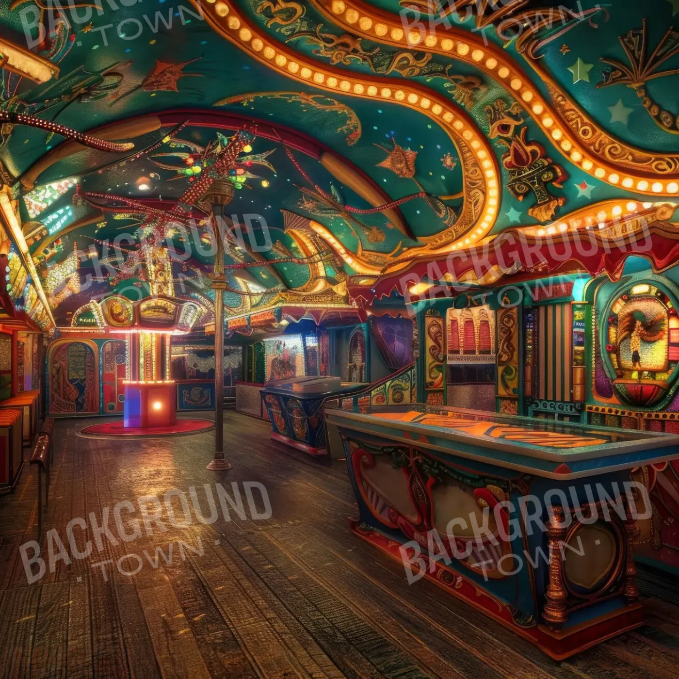 Carnival Funhouse III 8’x8’ Fleece (96 x 96 inch) Backdrop