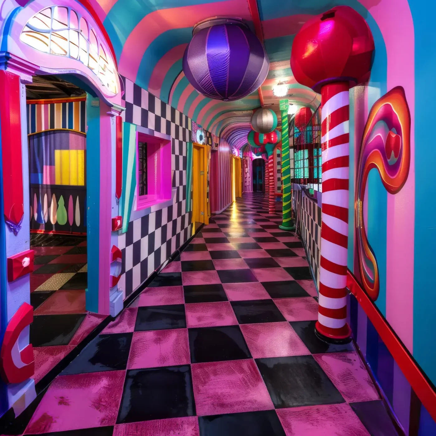 Carnival Funhouse I 10’x10’ UltraCloth (120 x 120 inch) Backdrop
