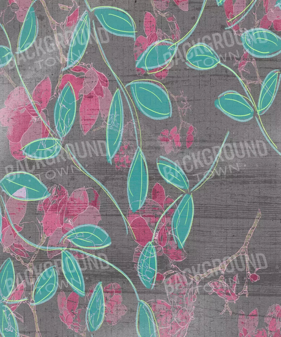 Gray Floral Backdrop for Photography