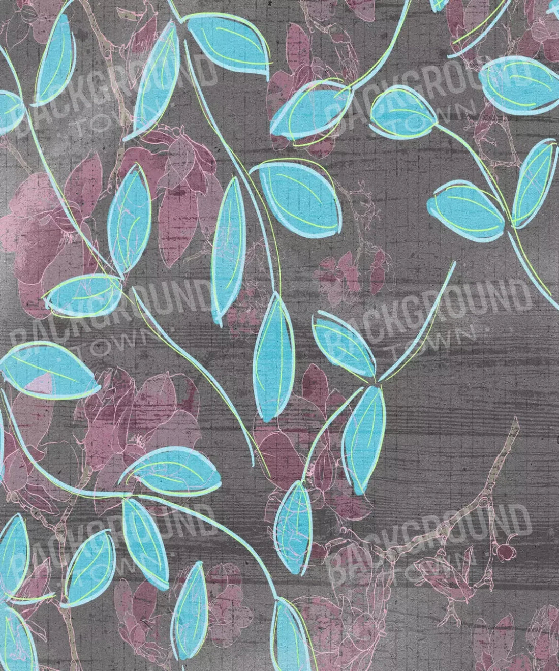 Blue Floral Backdrop for Photography