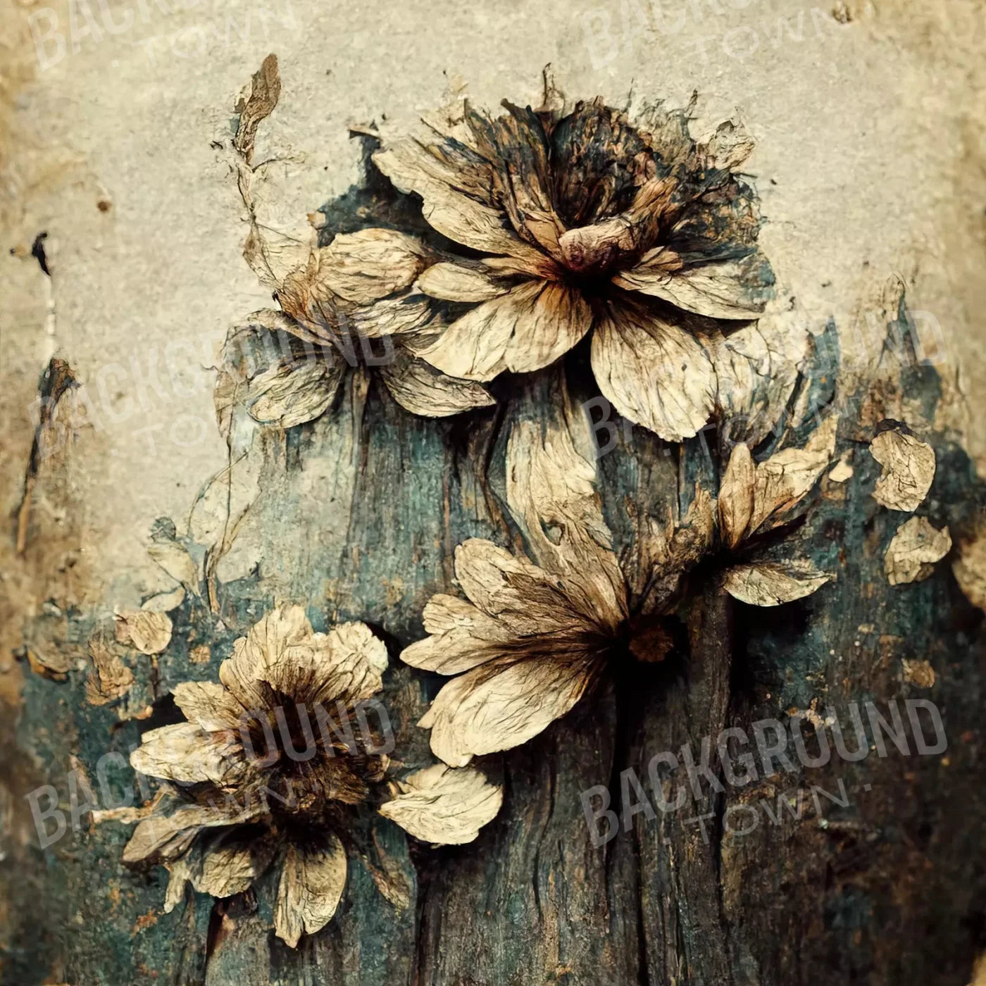 Beige Floral Backdrop for Photography