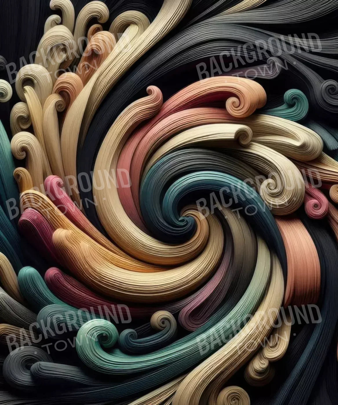 Carved Wooden Spiral 10’X12’ Ultracloth (120 X 144 Inch) Backdrop